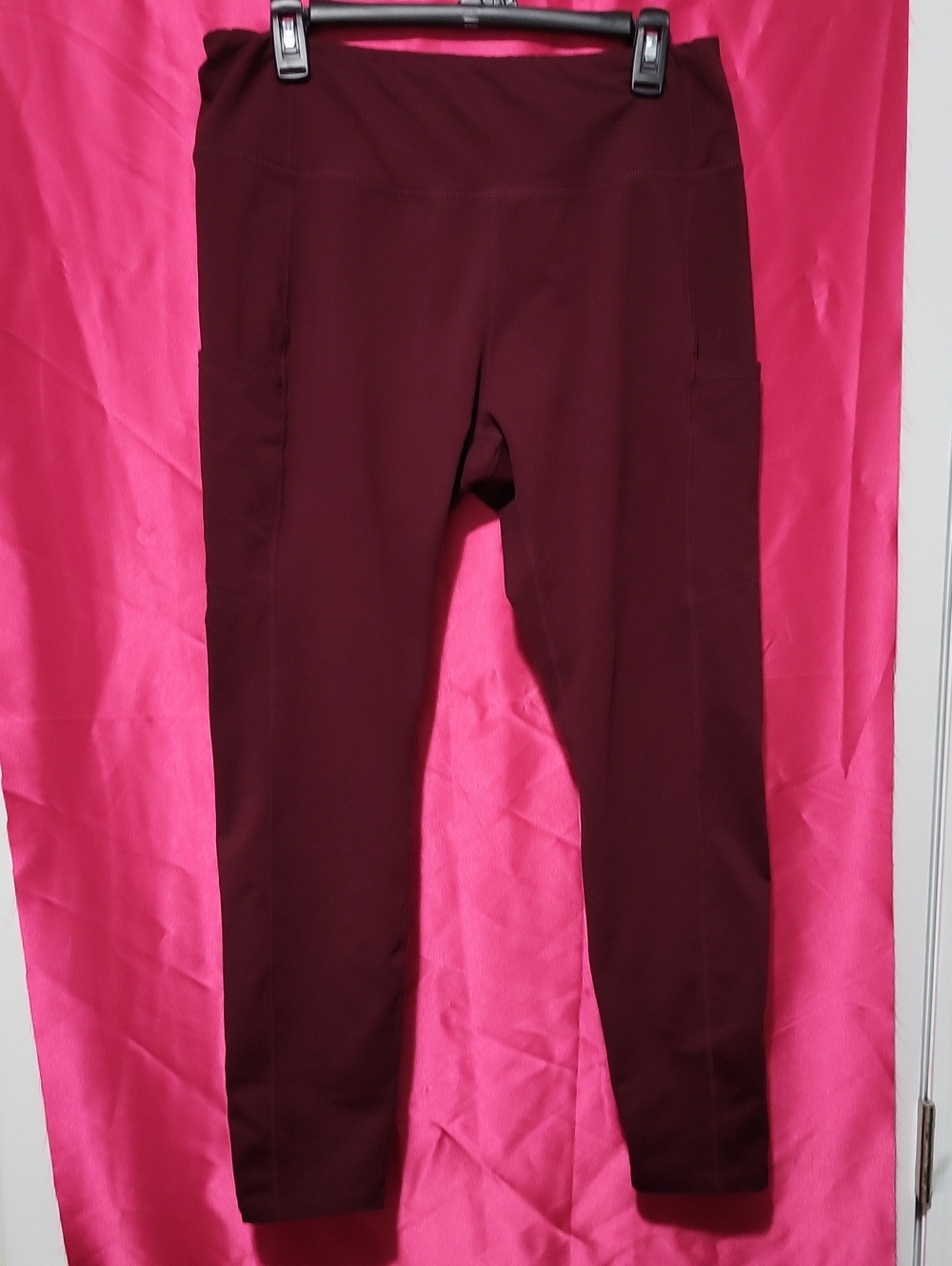 Womens Yoga Leggings Burgandy Size 2XL